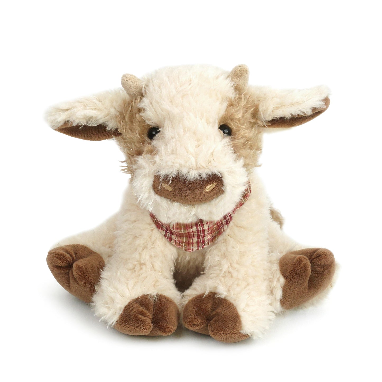 MON AMI Caleb The Cow 10-Inch Stuffed Farm Animal, Soft Cow Plush Toy