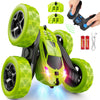 QUNREDA Remote Control Car for Kids Ages 6+, RC Cars Stunt Car Toy 4WD Double Sided 360° Rotating Remote Control with Headlights, Birthday Xmas Gifts