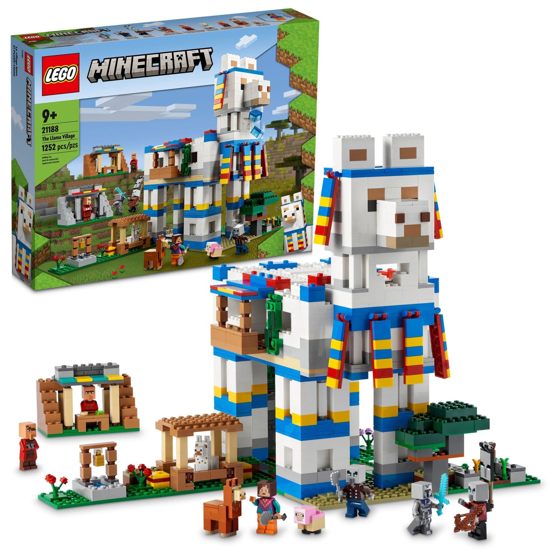 LEGO Minecraft The Llama Village Farm House Toy Building Set 21188, Minecraft Gift Idea for Kids, Boys, Girls Age 9+ Years Old, Create a Minecraft