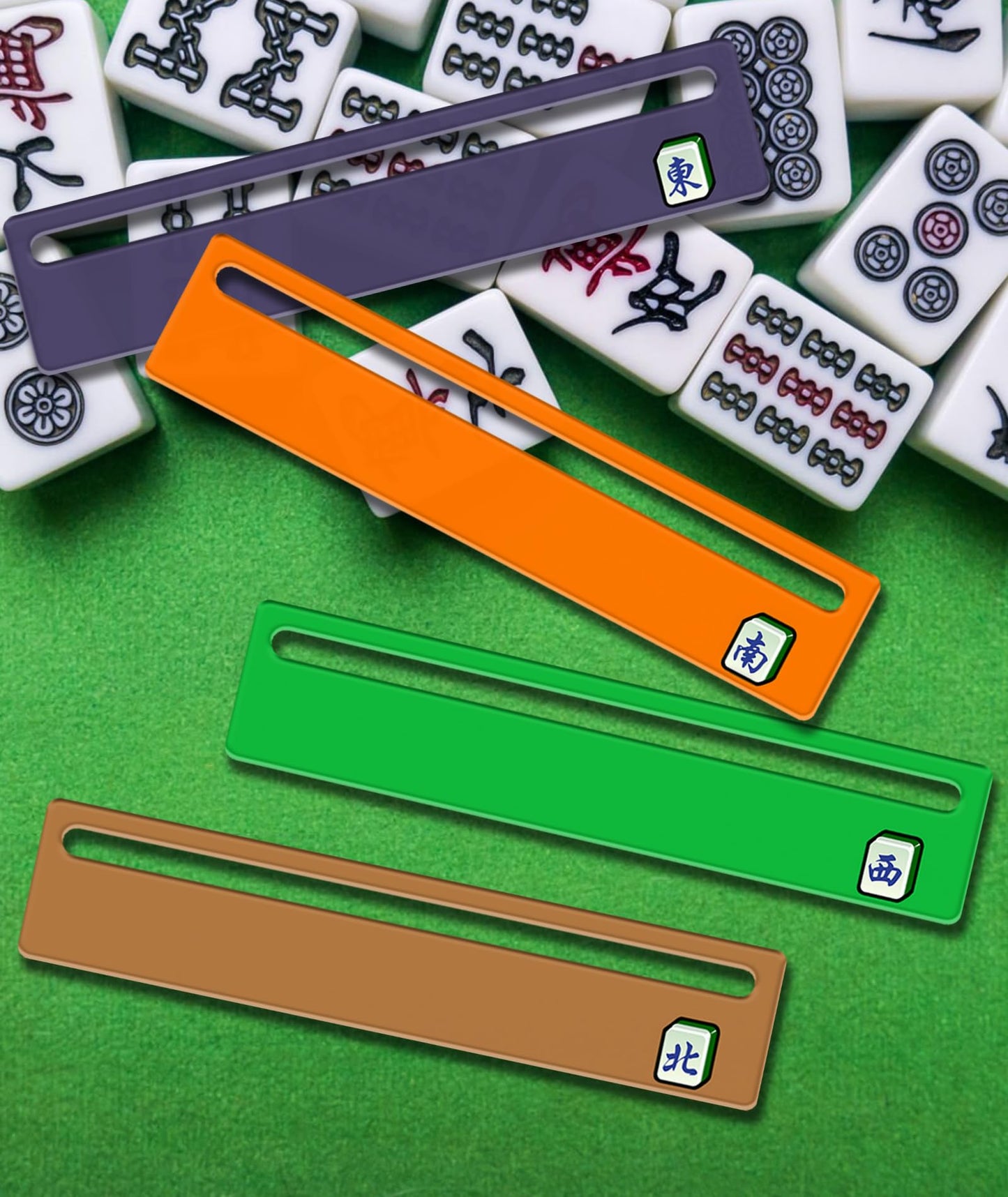 czzwak 4PC Mahjong Card Line Finder Strips - Bright Acrylic Strategy Tool for Beginners | Travel, Parties, Game Nights | Rules Helper & Accessories