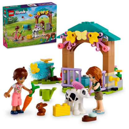 LEGO 42607 Friends Autums Kälbchenstall, 2 Spielfiguren, Kälbchen, Häschen