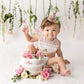MADENG Floral Greens 1st Birthday Outfit - Bohemian Woodland Camping Party Decorations, Girl's Froal One Birthday Hat and Leaf Crown
