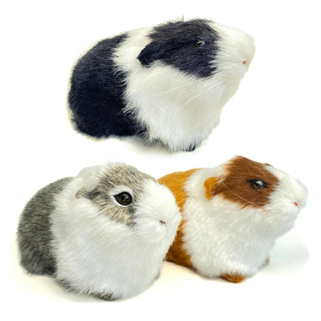 Basuo-9Q 3 Pcs Realistic Hamster Figurines Guinea Pig Plush Toys