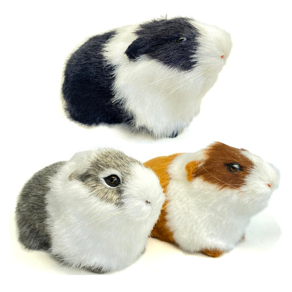 Basuo-9Q 3 Pcs Realistic Hamster Figurines Guinea Pig Plush Toys