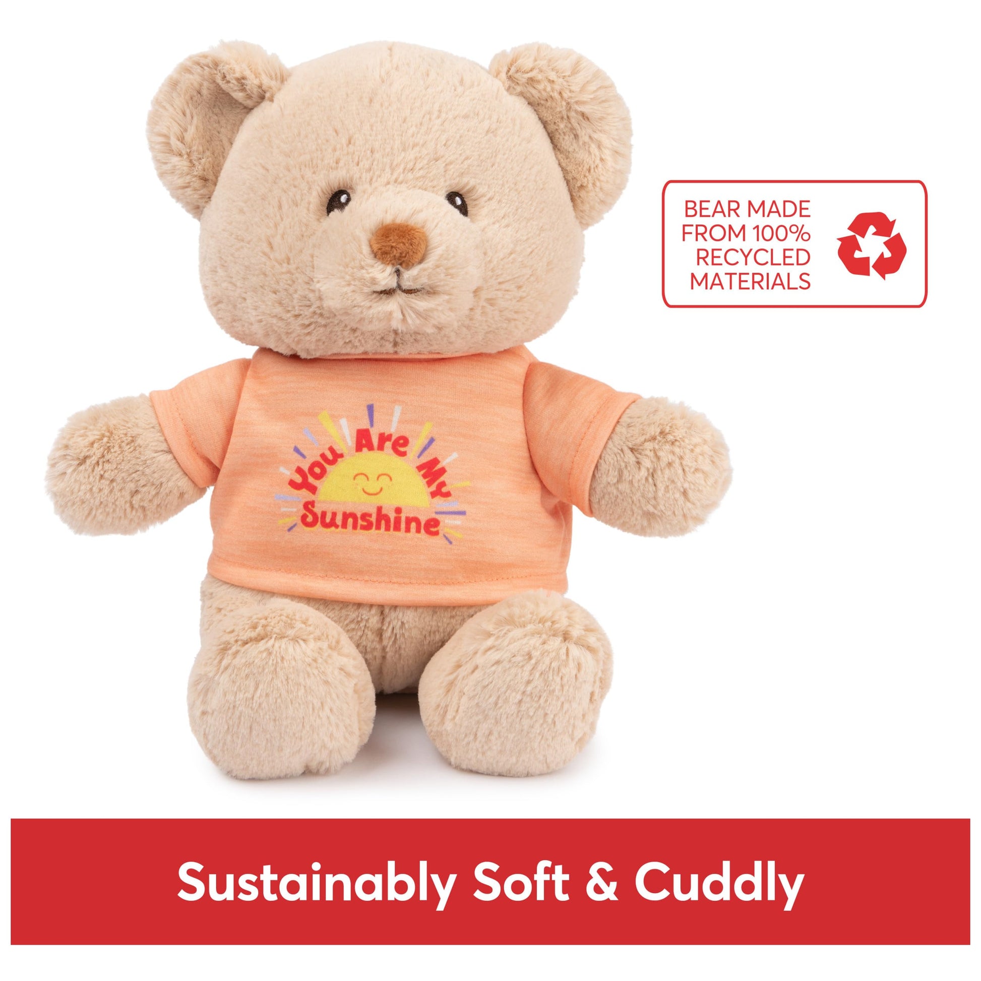 GUND Sustainably Soft “You are My Sunshine” 12" Bear with T-Shirt, Ages 0+