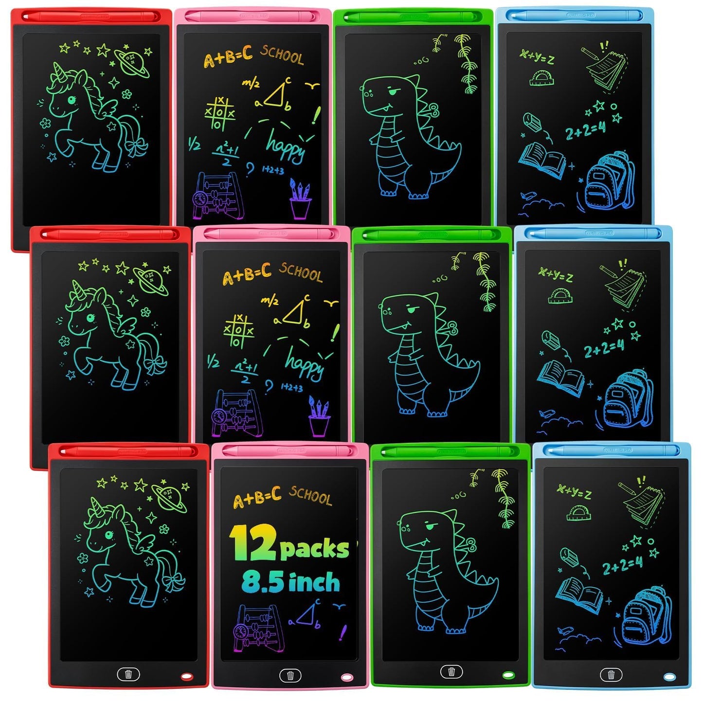 LCD Writing Tablet for Kids, 8.5 Inch Colorful Doodle Board Drawing Tablet for Kids, Educational Learning Toys, Christmas Birthday Gifts for Boys