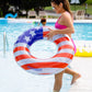 monsoon [Citrus] 2-Pack Luxury Pool Floats Swimming Float Beach Tube Floaties Ring Tubes - USA Flag July 4th