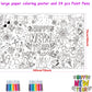 Ansoufien Happy New Year Giant Coloring Poster, 72 x 30 Inches Large Paper Tablecloth with 24 Paint Pens (12 Colors), DIY Party Activity Art Craft
