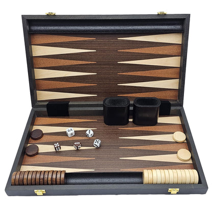 15 inch Backgammon Sets with Folding Board，Large Backgammon Set Portable Travel GamesClassic Board Game，Perfect Adult and Kids Board Games for Gifts
