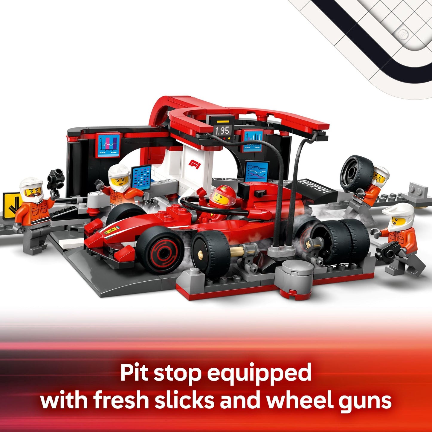 LEGO City F1 Pit Stop & Pit Crew with Ferrari Car Toy - Model Race Car Toy Building Playset for Kids, Boys and Girls, Ages 6+ - F1 Collectible