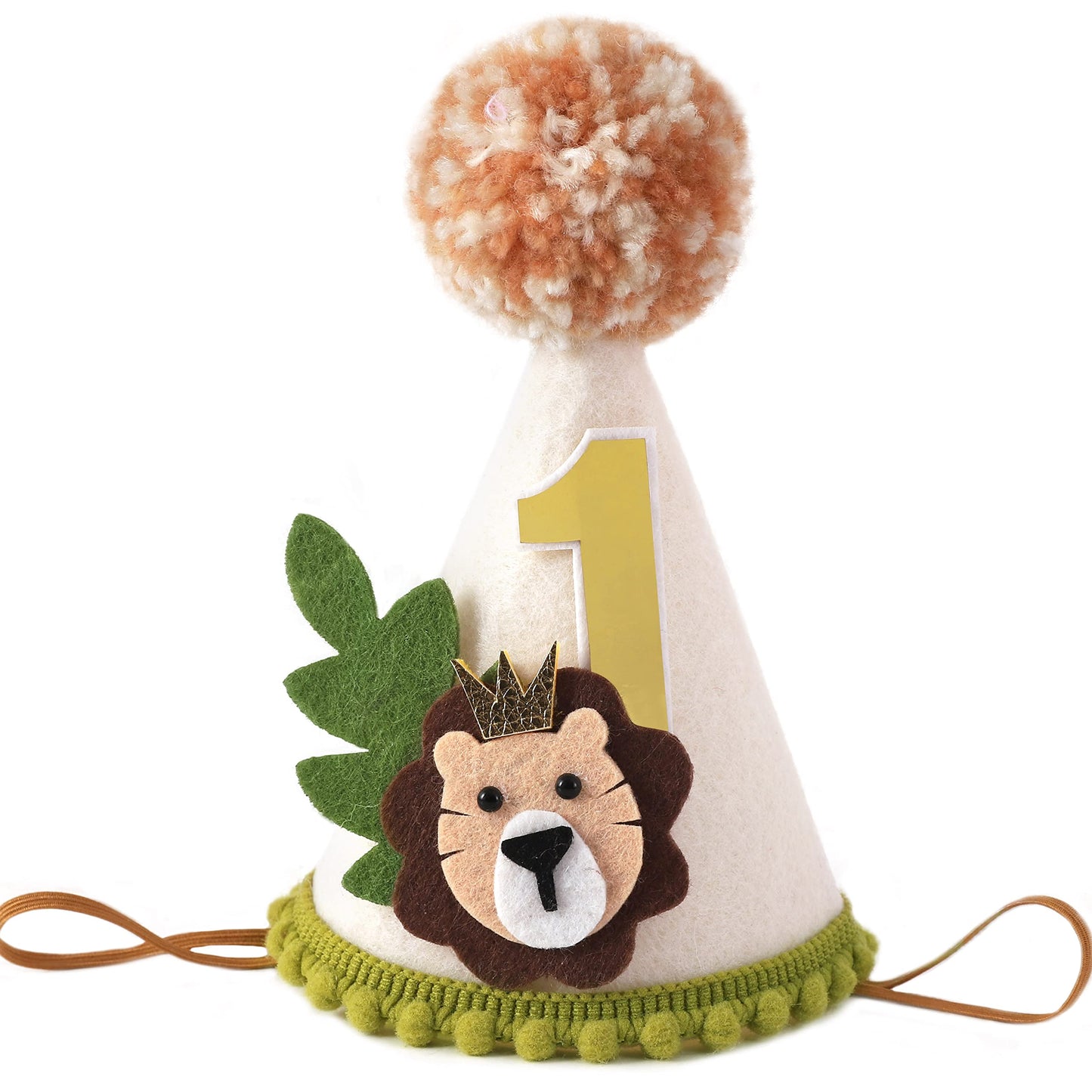 Lion Theme First Birthday Crown - Wild One Jungle Safari Decoration for Boys