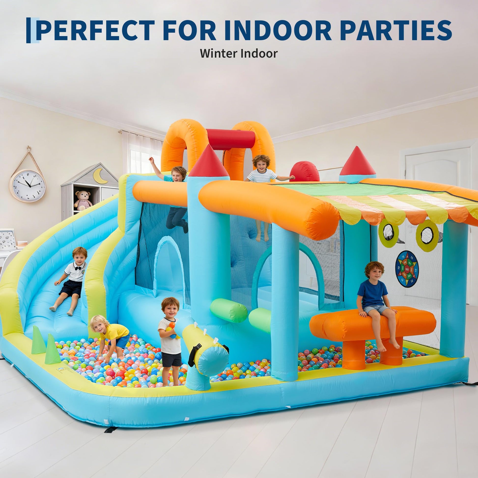 Garvee 12-in-1 Kids Inflatable Bounce House with 450W Blower