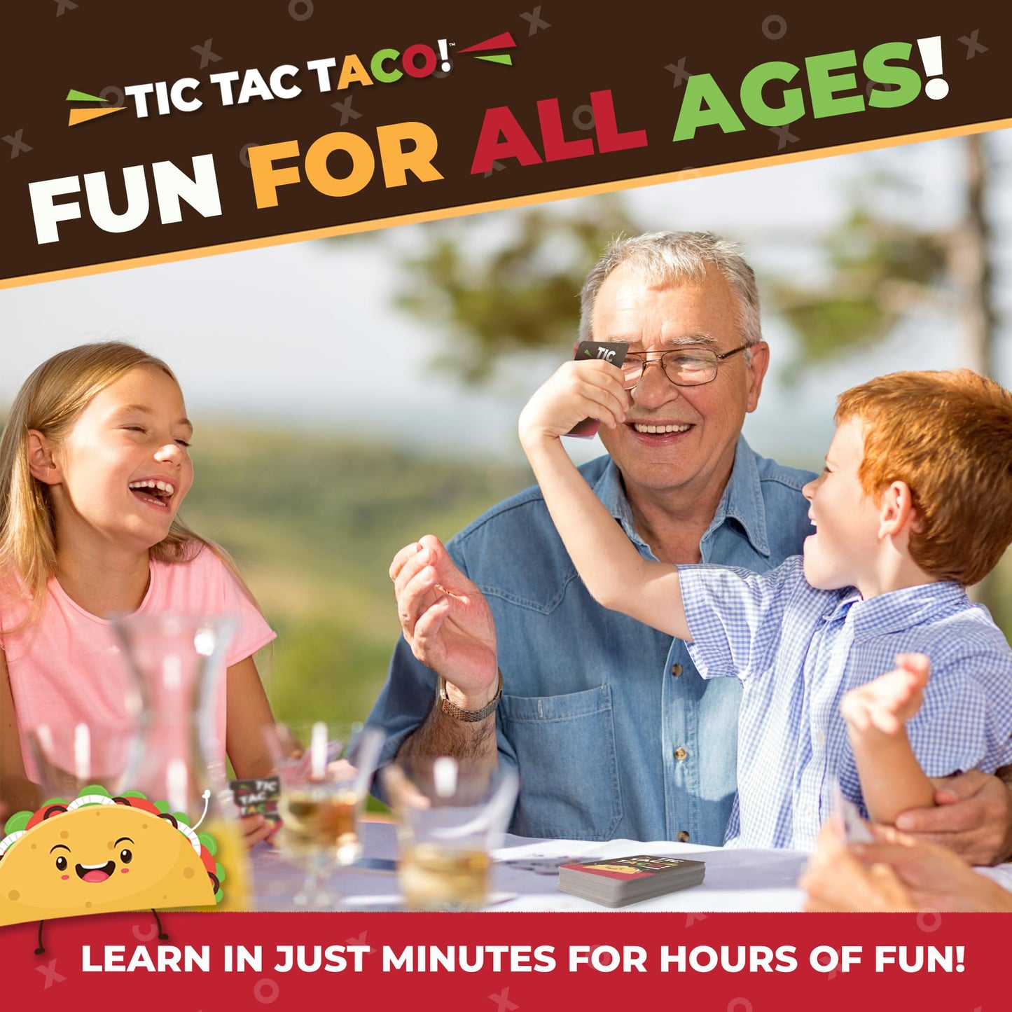 Tic Tac Taco - Family Card Game for Kids & Adults - Funny Card Games, Indoor Games for Groups, Fun Family Bonding - Easy to Play for Young Kids Ages