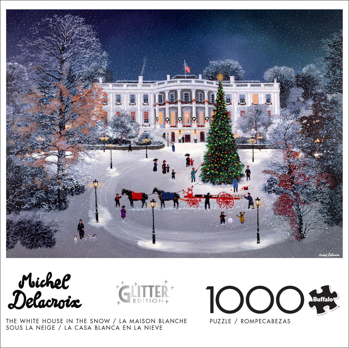 Buffalo Games - The White House in the Snow - 1000 Piece Glitter Puzzle