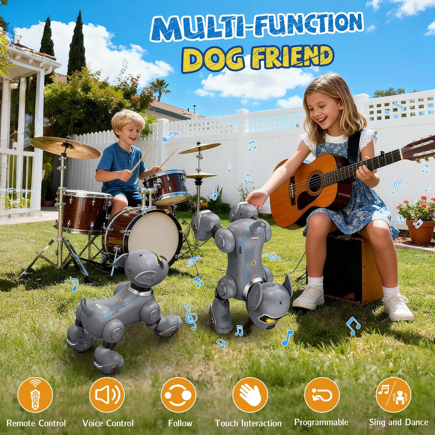 anysun Robot Dog for Kids, Remote Control Dog with Voice and Touch Interaction, Followable Programmable Dog Robot, Singing, Dancing, Talking, Smart