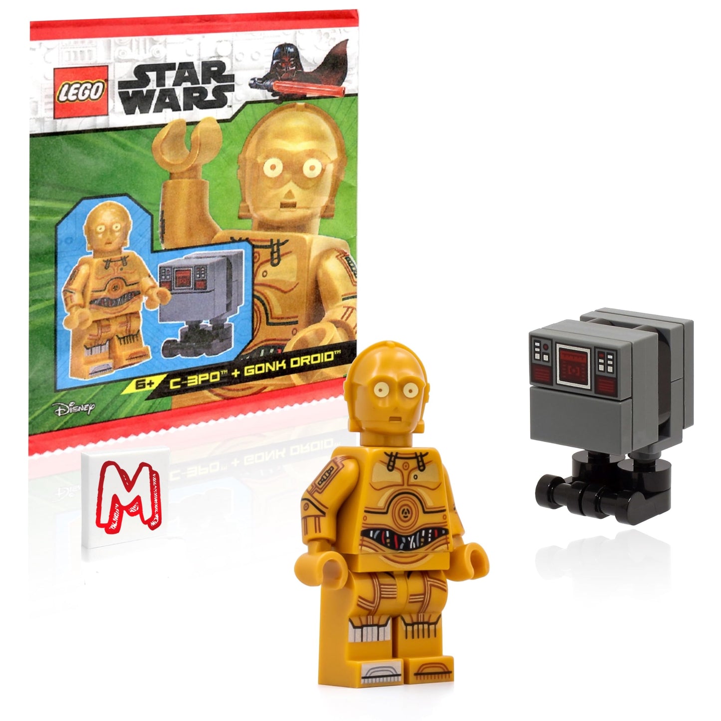 LEGO Star Wars Minifigure Combo Pack - C-3PO (Printed Legs, Toes and Arms) and Gonk Droid (GNK Power Droid) 75365 75339