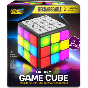 Rechargeable Game Activity Cube - Toys for Boys and Girls - 9 Fun Brain & Memory Games - Birthday Gifts for Age 6, 7, 8, 9, 10, 11, 12 Year Old Kids