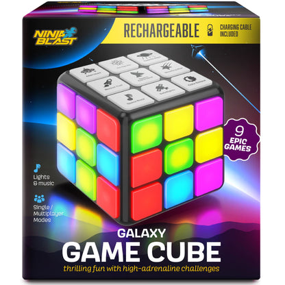 Rechargeable Game Activity Cube - Toys for Boys and Girls - 9 Fun Brain & Memory Games - Birthday Gifts for Age 6, 7, 8, 9, 10, 11, 12 Year Old Kids