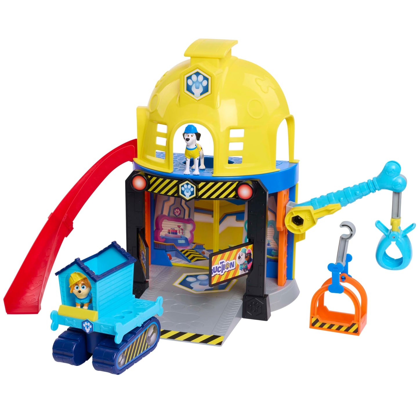 Disney Junior Pupstruction Pup HQ 12-piece Lights, Music, Phrases, and Sounds Playset, Exclusive Maya Figurine Included, Kids Toys for Ages 3 Up by