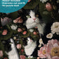 Cat in Blossoms, 1000 Piece Puzzle for Adults, Hard Challenging Jigsaw Puzzle with Bonus Poster Included. Vintage Cat and Flowers Puzzle. TumbaUmba