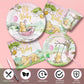 168pcs Classic Winnie Bear Baby Shower Paper Plates Napkin Party Supplies Girl Baby Shower Decorations Disposable Cutlery Tableware Set Serve 24