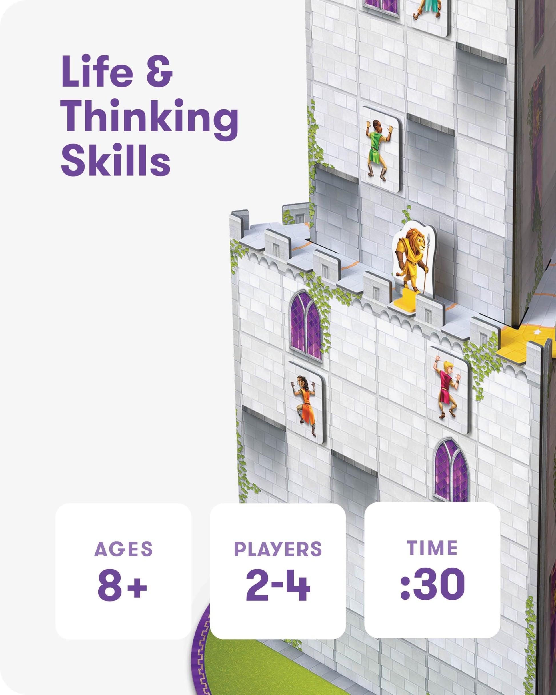 SimplyFun The Climbing Knights - Exciting Castle Climbing Strategy Board Game - Fine Motor Skills - Educational Fun with Magnetic Knights, Guard