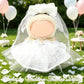 Clothes Compatible with LABUBU Doll - 4PCS Wedding Dress Set, 17cm Doll Clothes Designer Outfit for Bridal Theme, Cute Stylish Accessories for Labubu