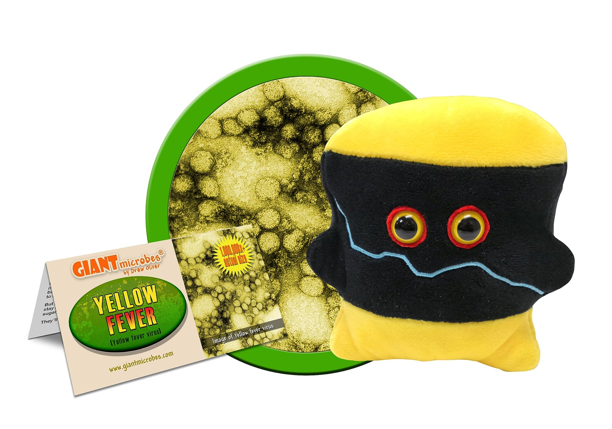 GIANTmicrobes Yellow Fever Plush - Learn About Tropical Medicine and Mosquito borne Illnesses with this Educational Gift for Friends, Scientists