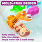 Tub Works® Rainforest™ Mold Free Bath Toys, 6 Pack | Sealed, No Hole Bath Toys Design Keeps Moisture Out | Soft, Squeezable & Float on Water |