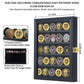 Jinchuan Military Challenge Coin Display Case Lockable Cabinet Rack Holder Shadow Box with Removable 2 Grooves Shelves and Anti Dust Door for Casino