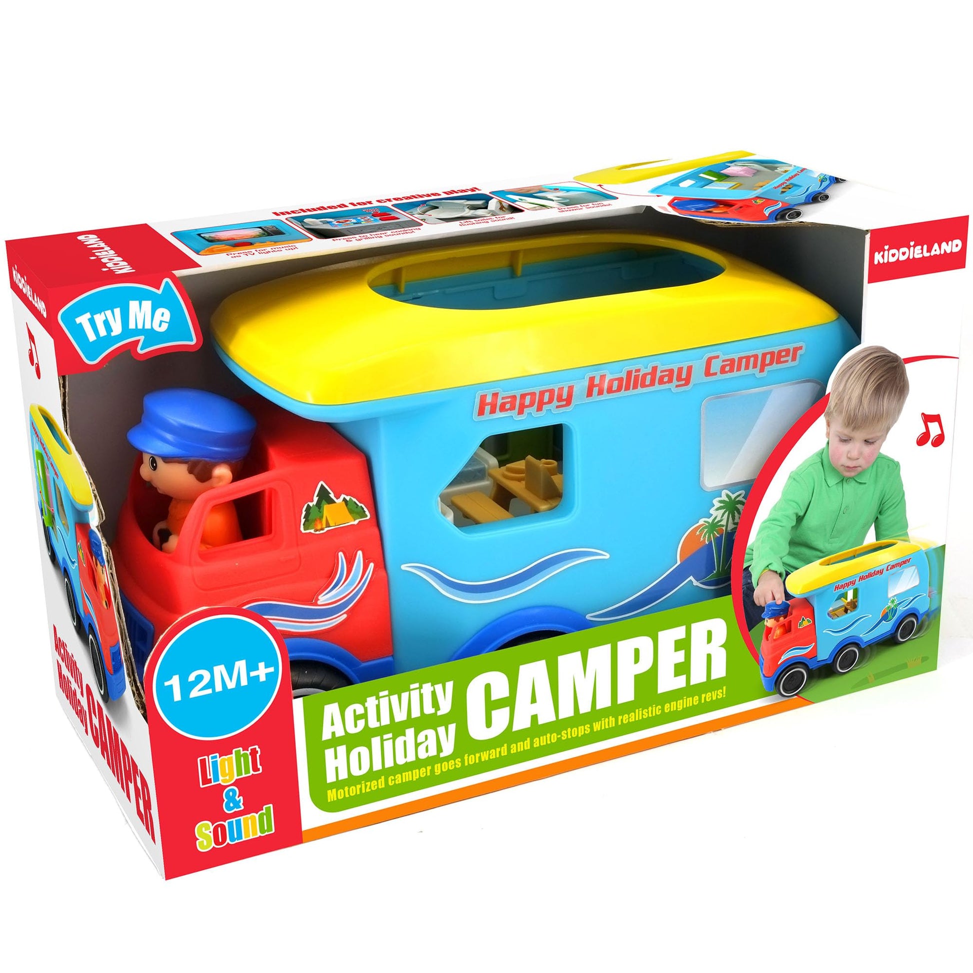 Kiddieland Happy Camper Motorized Toy RV with Lights & Sounds for Toddlers
