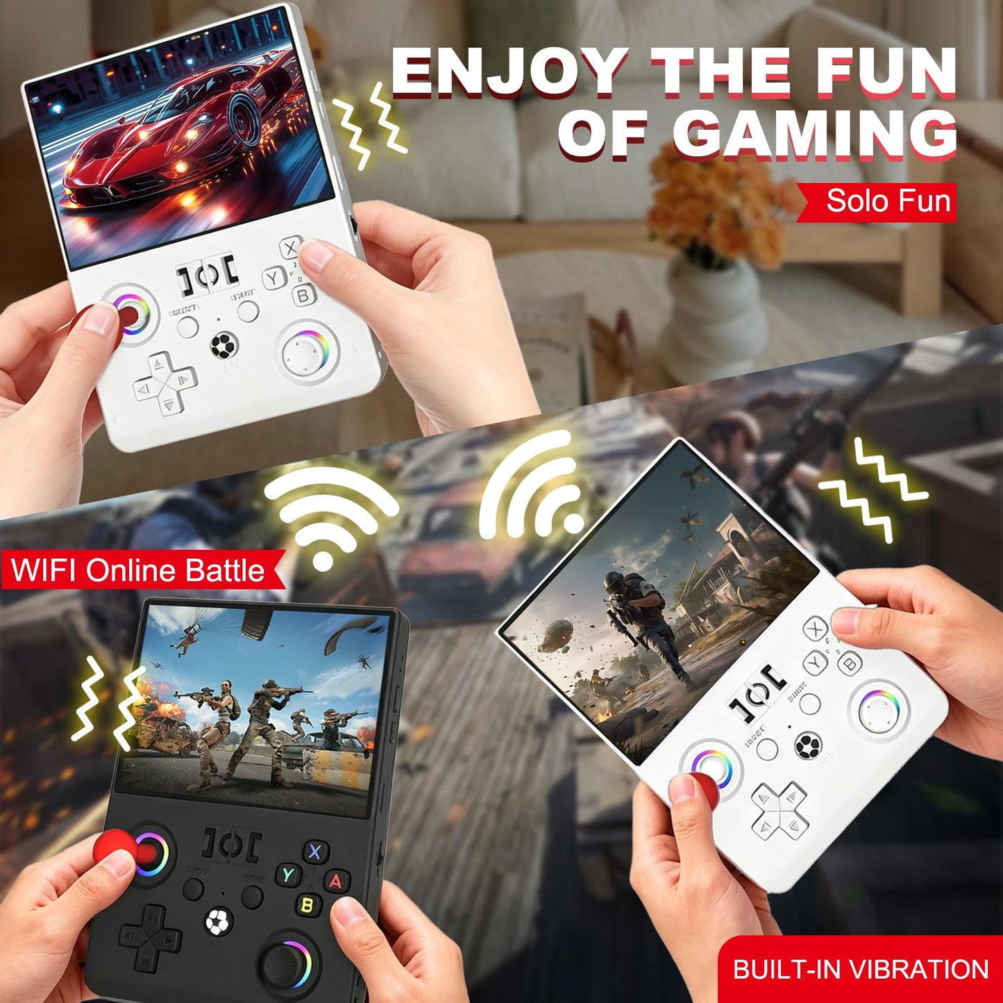 Handheld Retro Game Console R36MAX 2 (Latest Version), Portable Gaming Console with 4.5” IPS Screen, WiFi Multiplayer & Vibration, 128GB, Linux