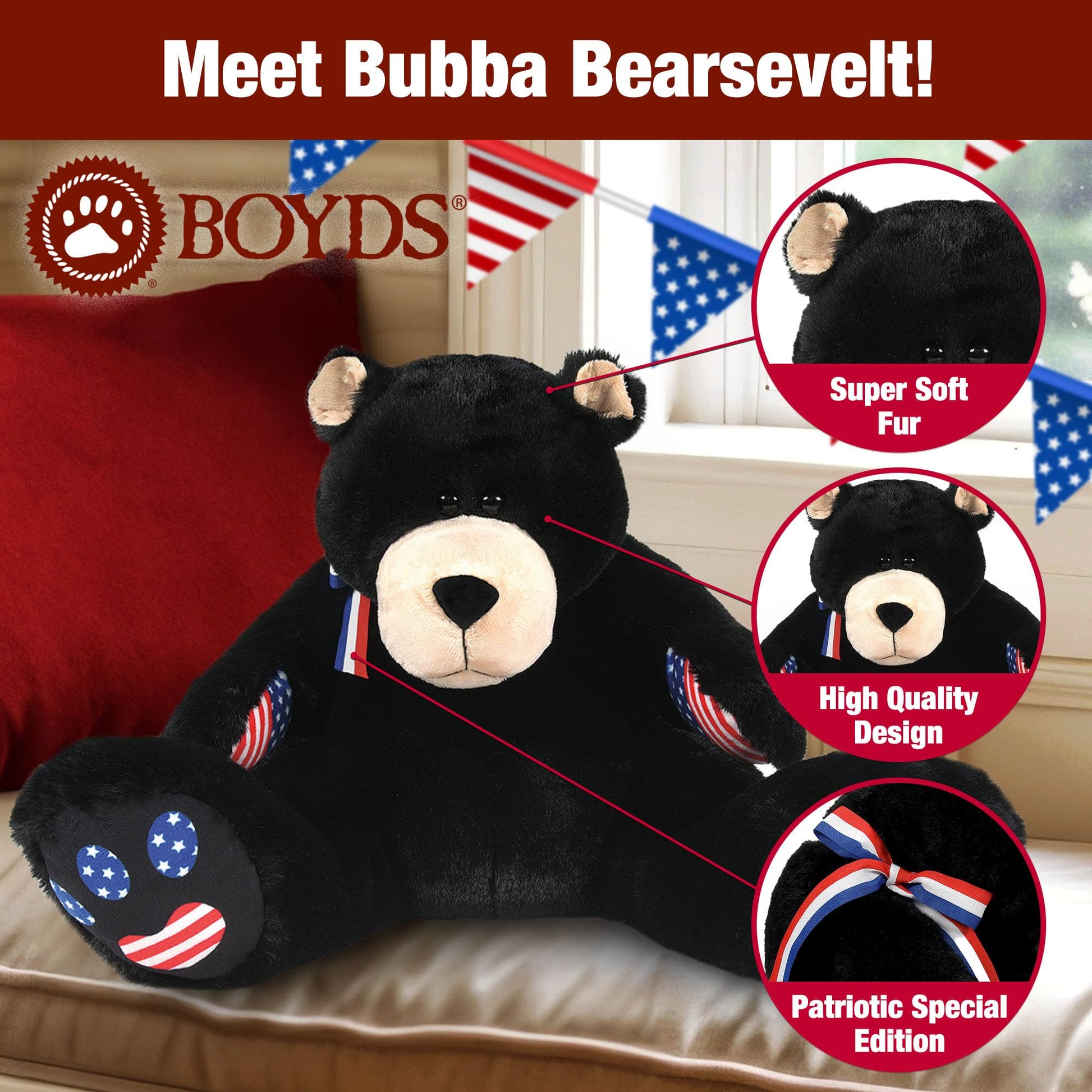 Enesco Boyds Bears 45th Anniversary Bubba Bearsevelt Plush Teddy Bear Stuffed Animals, Collectible Premium Soft Teddy Bear Plushies for Ages 1+