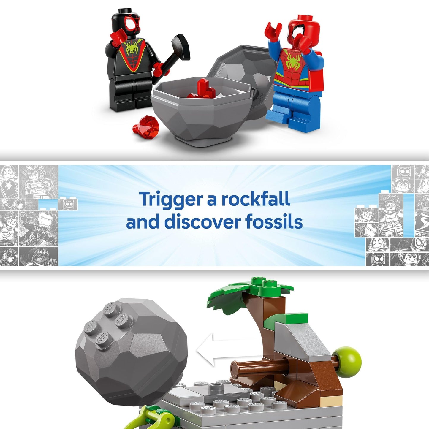 LEGO Marvel Spidey and His Amazing Friends Team Spidey Dino Crawler Rescue - Car and Adventure Preschool Building Toy for Kids, Boys and Girls, Ages