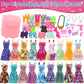 Barwa Lot 36 Items 3 Fashion Dresses 3 Casual Tops and Pants Outfits 6 Pcs Mini Dresses with 1 Bags 10 Shoes, 13 Accessories for 11.5 Inch Girl Doll