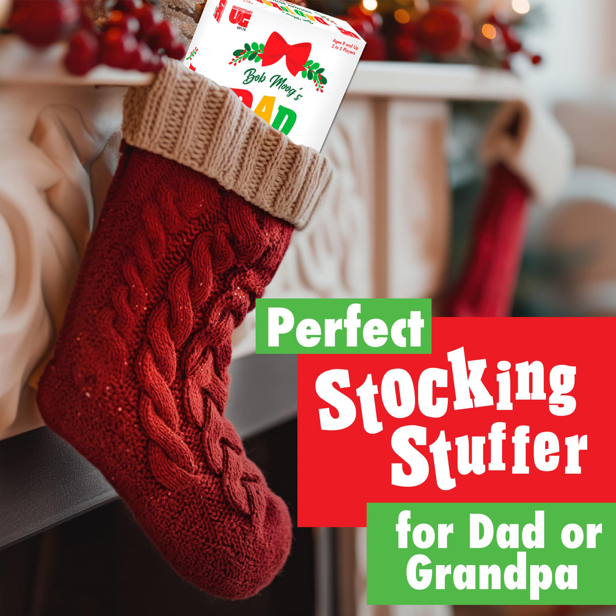 Dad Jokes Holiday Edition Christmas Family Party Game, 2-6 Players Ages 8+
