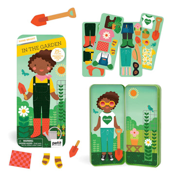 Petit Collage: Shine Bright - in The Garden Magnetic Dress-Up Toy Magnetic Game Board with Mix and Match Magnetic Pieces, Ideal for Ages 3+ - Includes