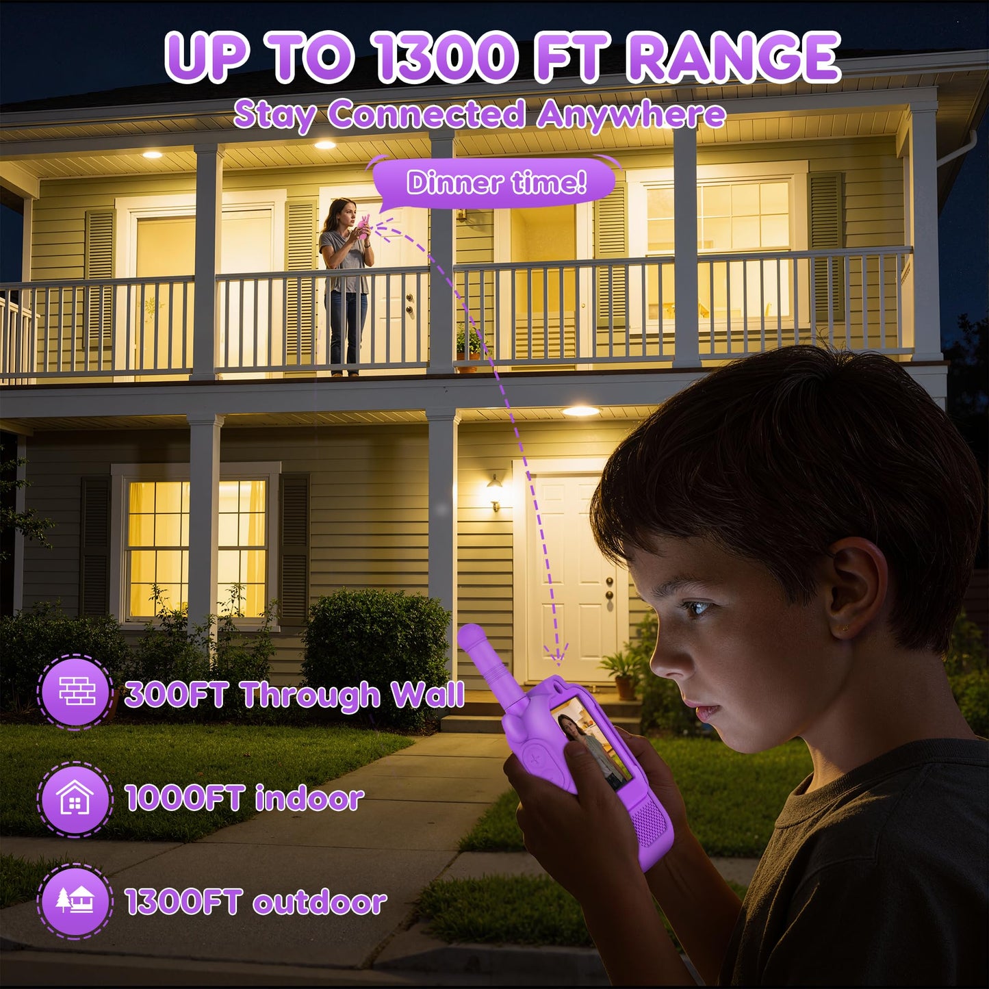 Video Walkie Talkies for Kids, Silicone Anti-Fall 2 Pack Rechargeable Kids Walkie Talkies with Camera, Indoor Outdoor Toys, Christmas Birthday Gifts
