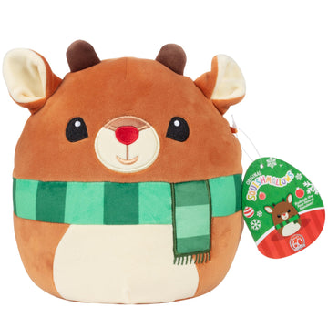 Squishmallows Original 8-Inch Rudolph The Red Nosed Reindeer - Official Jazwares Christmas Plush - Collectible Soft & Squishy Stuffed Animal Toy- 2025