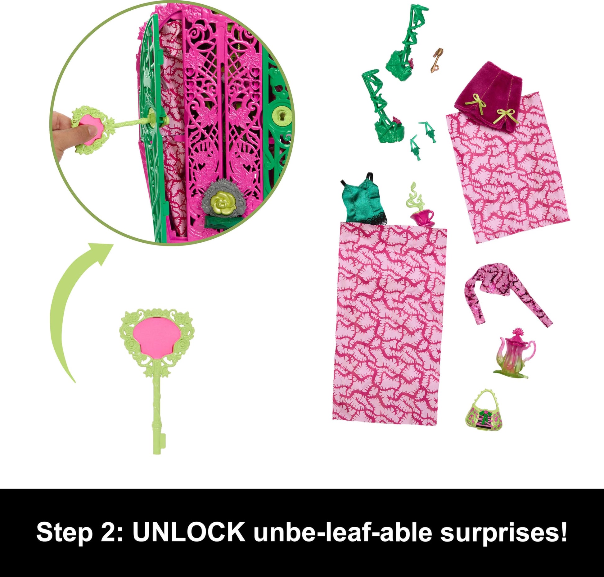 Monster High Skulltimate Secrets Doll & Accessories Set, Garden Mysteries Venus McFlytrap with Reveal Closet & 19+ Tea Party Surprises Like Clothes