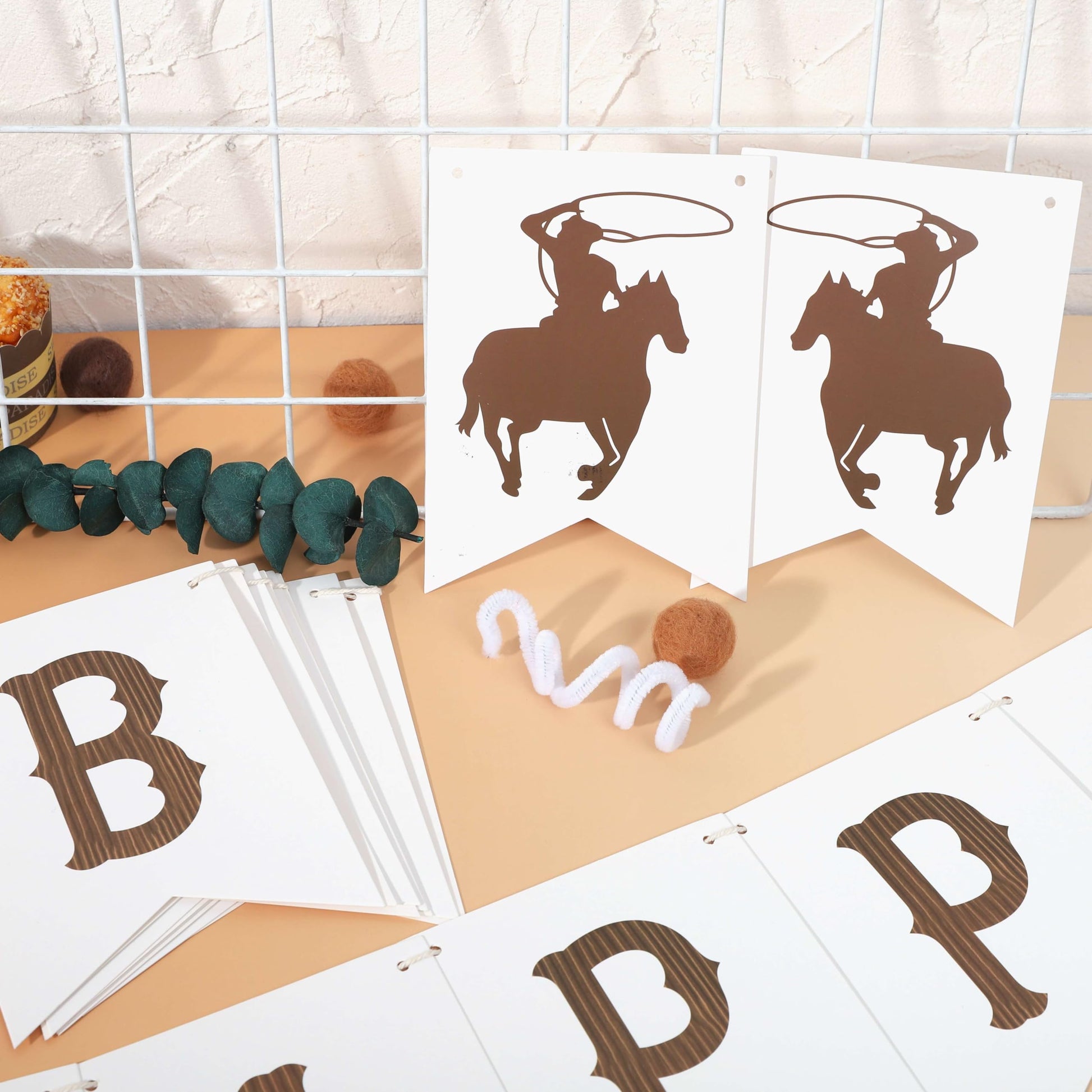 Cowboy 1st Rodeo Happy Birthday Banner,My First Rodeo Party Decor