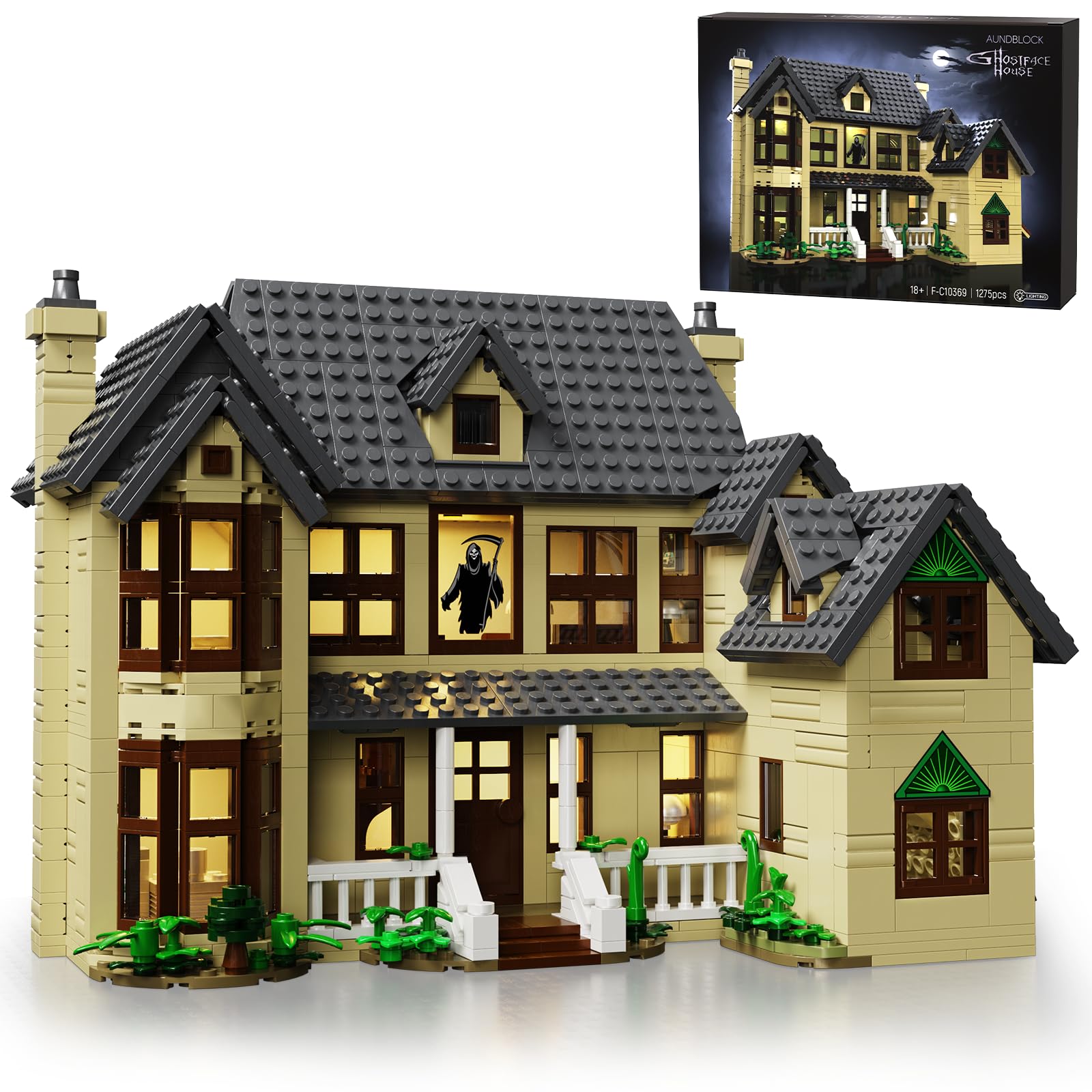 Horror House Building Block Set, Scary Movie Haunted House Model Compatible with Lego Horror House Building Toy, Halloween Decoration Gift for Man