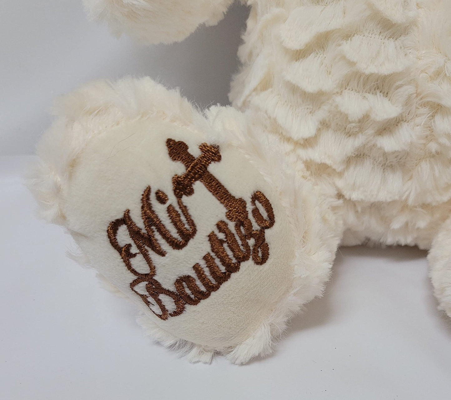 KINNEX COLLECTIONS SINCE 1997 12" Mi Bautizo Teddy Bear with Dress (Centerpiece) ~ B09631B-2 (Ivory)