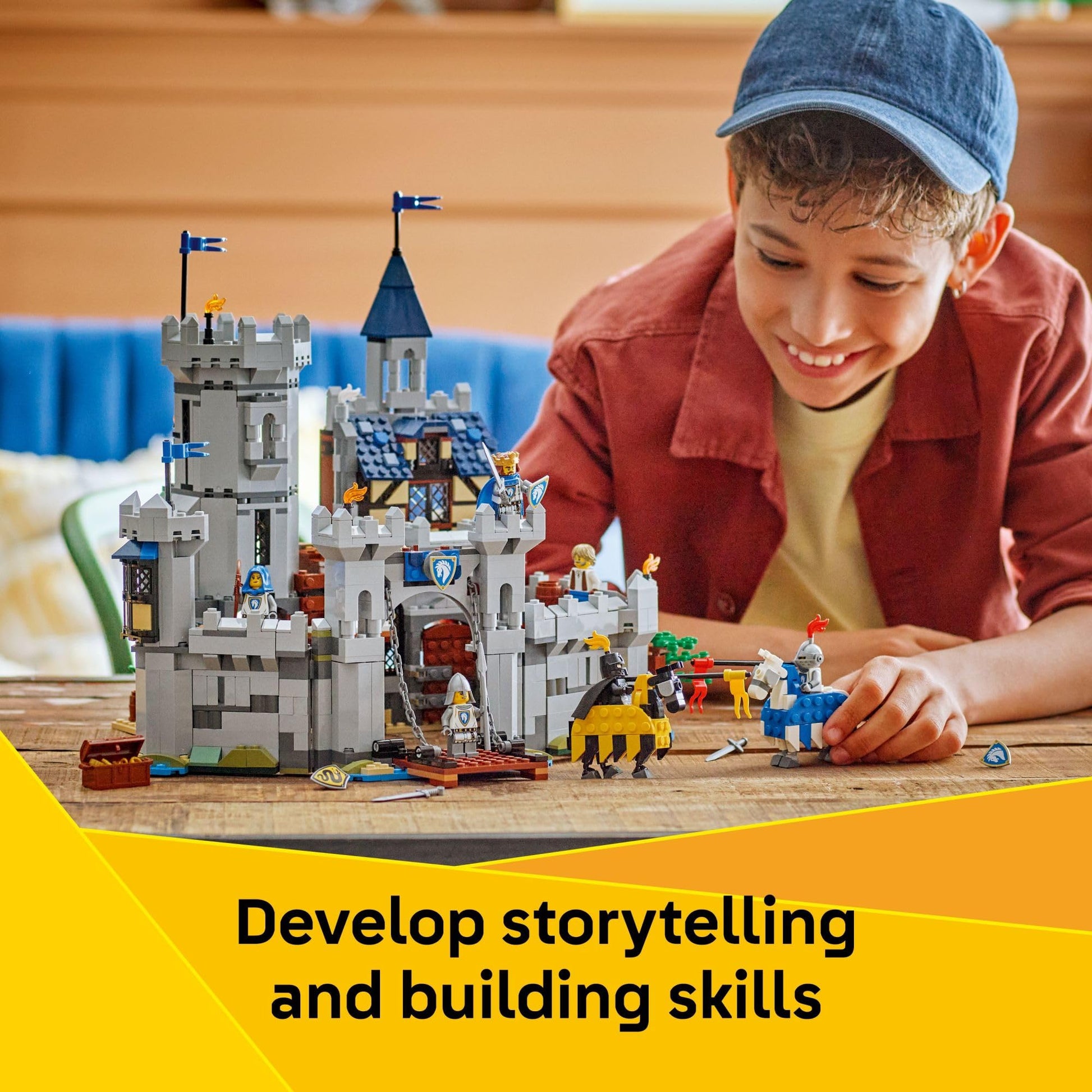 LEGO Creator 3 in 1 Medieval Horse Knight Castle Toy for Kids - Building Blocks & Learning Toy for Boys & Girls Ages 9+ - 3 Storytelling Building Sets