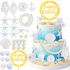 33PCS Shells Cake Toppers Beach Theme Wedding Birthday Cake Decorations Artificial Starfish for Summer Hawaiian Party