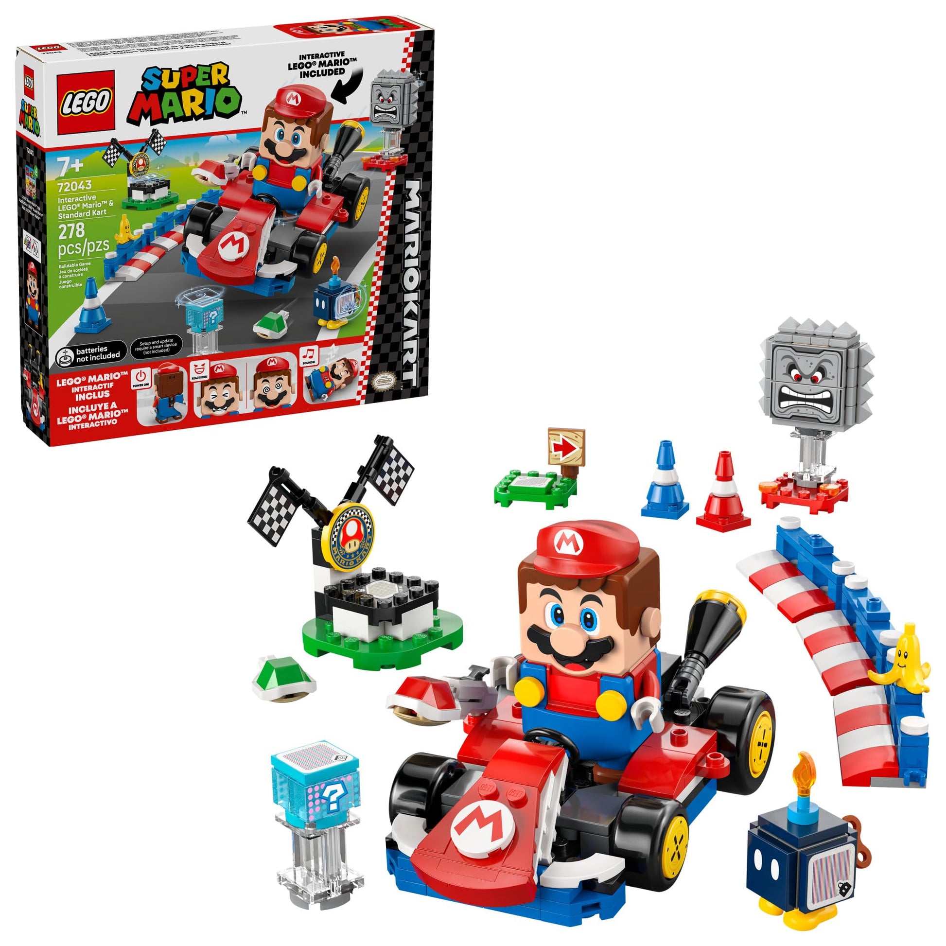 LEGO Super Mario: Mario Kart - Interactive Mario & Standard Kart Building Toy - Pretend Play Racing Playset for Boys & Girls, Ages 7+ - Kids Birthday