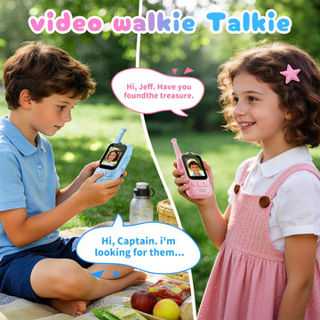 Kids Audio/Video Walkie Talkies, 2 Pack Rechargeable Walkie Talkies for Kids with 2’’ Screen & Camera & Voice Changer, Long Range Boys Girls Toys for
