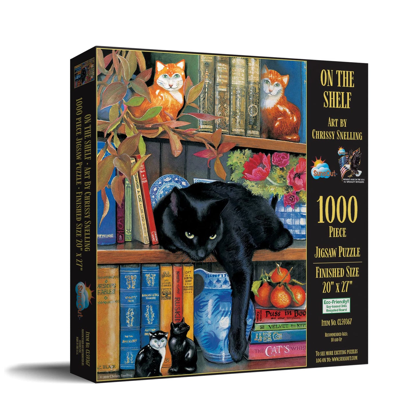 SUNSOUT INC - On The Shelf - 1000 pc Jigsaw Puzzle by Artist: Chrissie Snelling - Finished Size 20" x 27" - MPN# CL59367