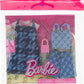 Barbie Fashions Clothing Set, 2 Denim Outfits for Fashion Doll Include Dress, Top & Shorts & 2 Accessories