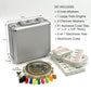 CHH Double 12 Numeral Pro Size Mexican Train & Chicken Domino Set - Aluminum Carrying Case - Complete Set with Plastic Hub, Train Markers, and Chicken